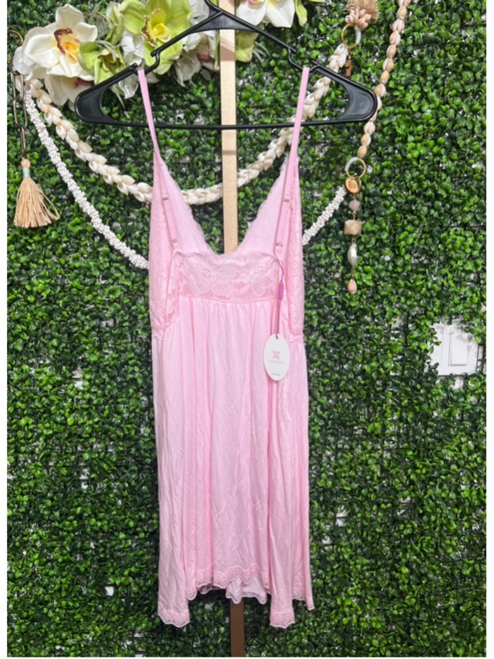 Women's AVIDLOVE Pink Lace Chemise Slip Size Small NightGown Sleepwear Babydoll - Picture 8 of 9
